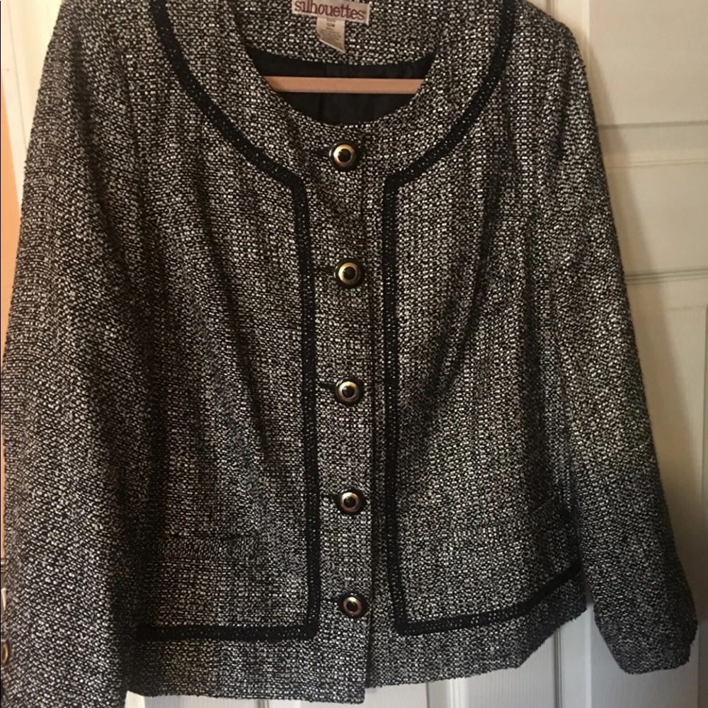 Silhouettes black tweed blazer